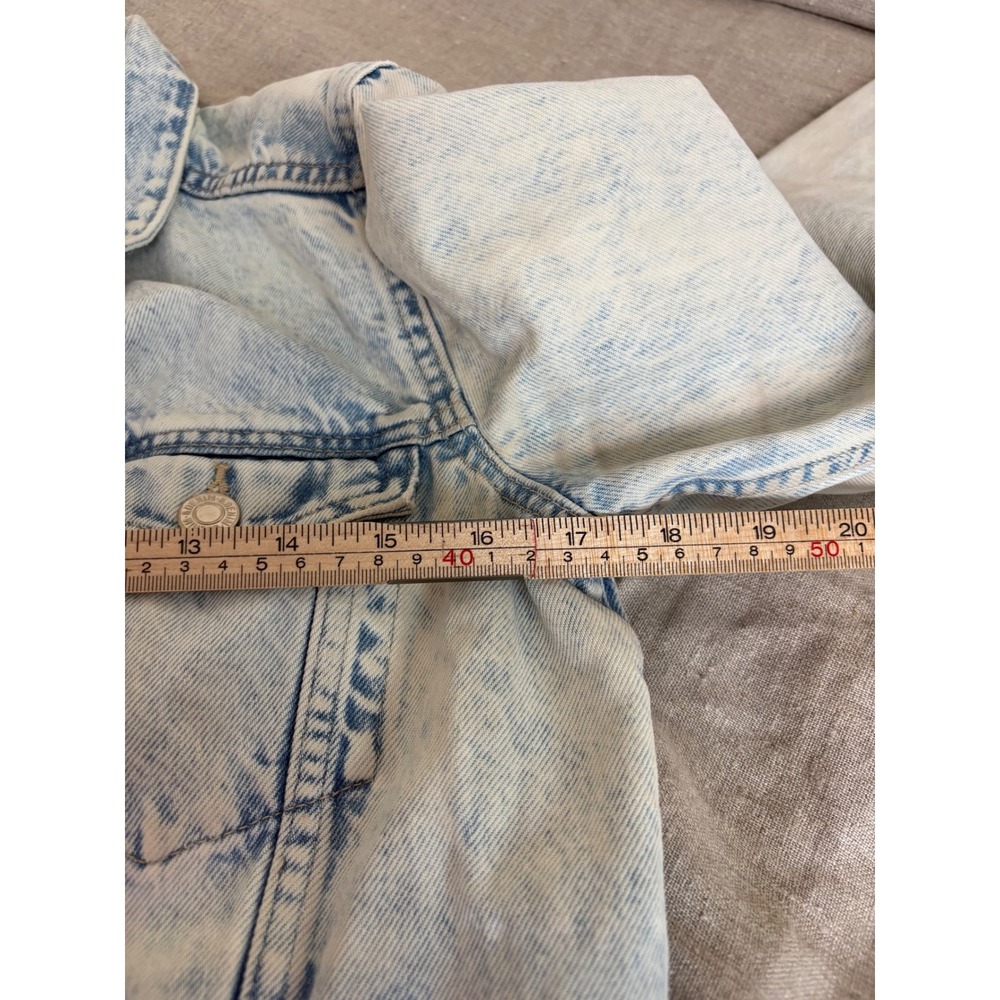 H&M &Denim Womens Light Acid Wash Cotton‎ Trucker Denim Jacket Blue Size 2 - Picture 7 of 9